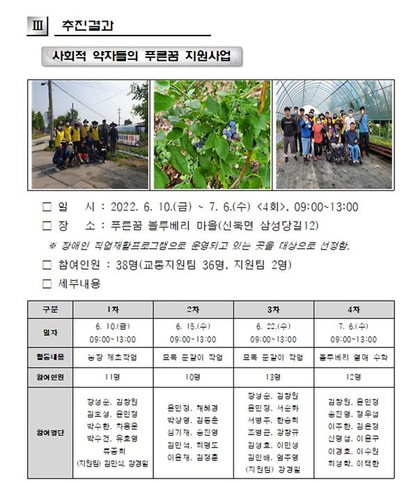 교통지원팀 사회적약자들의 푸른꿈 지원사업1