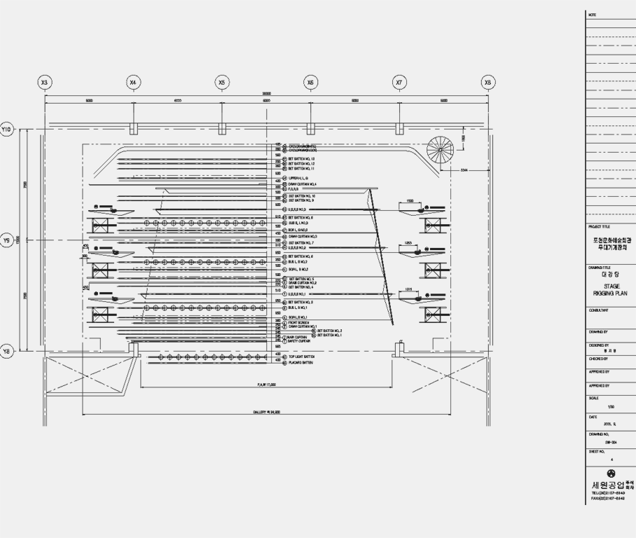 대극장 STAGE RIGGING PLAN 도면